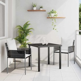 vidaXL Σετ κήπου  3 τμχ με καφέ μαξιλάρια από πολυ rattan.