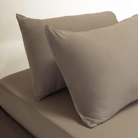 Σεντόνι King Size Με Λάστιχο + Μαξιλαροθήκες (Σετ) Melinen Jersey Greige