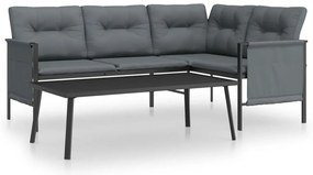 vidaXL Σετ Σαλονιού Κήπου 2 Τεμαχίων Ανθρακί από Ατσάλι