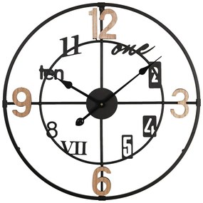 Ρολόι τοίχου Plusser Inart μέταλλο σε μαύρη απόχρωση 60x2.5x60εκ