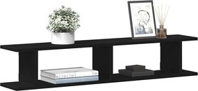 vidaXL Ράφια Τοίχου 2 τεμ. Μαύρη Δρυς 105x18x20 εκ. από Τεχνητό Ξύλο