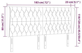 Κεφαλάρι με Πτερύγια Μπλε 183x23x118/128 εκ. Υφασμάτινο - Μπλε