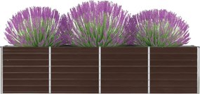 vidaXL Ζαρντινιέρα Ψηλή Καφέ 320 x 40 x 77 εκ. Γαλβανισμένος Χάλυβας