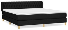 vidaXL Κρεβάτι Boxspring με Στρώμα Μαύρο 180x200 εκ. Υφασμάτινο