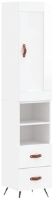 vidaXL Ντουλάπι Γυαλ. Λευκό 34,5 x 34 x 180 εκ. από Επεξεργασμένο Ξύλο