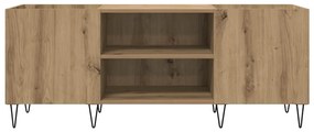 vidaXL Ντουλάπι δίσκων βινυλίου με ράφι Artisan Oak 121 x 38 x 48 cm
