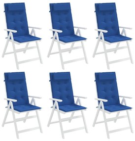 Μαξιλάρια Καρέκλας με Πλάτη 6 τεμ. Μπλε Ρουά από Ύφασμα Oxford - Μπλε