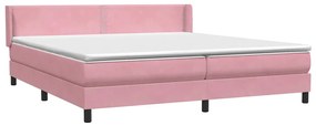 vidaXL Κρεβάτι Boxspring με Στρώμα Ροζ 200x210 εκ. Βελούδινο