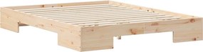 vidaXL Σκελετός Κρεβατιού Καφέ 150 x 200 cm