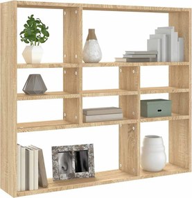 vidaXL Ραφιέρα Τοίχου Sonoma Δρυς 90 x 16 x 78 εκ. από Επεξ. Ξύλο