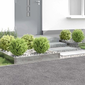 vidaXL Περίγραμμα γκαζόν 4 τμχ. 100 x 60 x 20 εκ. Ατσάλι Ασημί