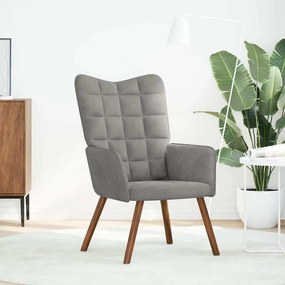 vidaXL Πολυθρόνα Relax Ανοιχτό Γκρι Βελούδινη