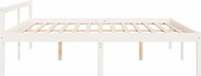 vidaXL Κρεβάτι Ηλικιωμένων Λευκό 180x200εκ Μασίφ Πεύκο Super King Size