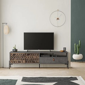 Έπιπλο τηλεόρασης Dionysos γκρι ρετρό 170x45x48,6εκ