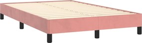 vidaXL Κρεβάτι Boxspring με Στρώμα Ροζ 120x190 εκ. Βελούδινο