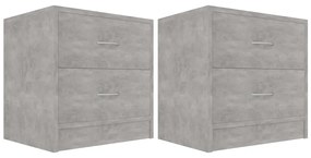 vidaXL Κομοδίνα 2 τεμ. Γκρι Σκυροδέματος 40x30x40 εκ. από Επεξ. Ξύλο