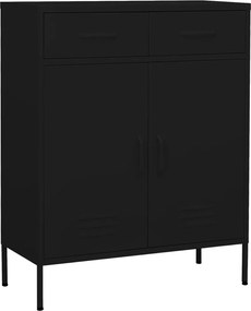 vidaXL Ντουλάπι Αποθήκευσης Μαύρο 80 x 35 x 101,5 εκ. από Ατσάλι