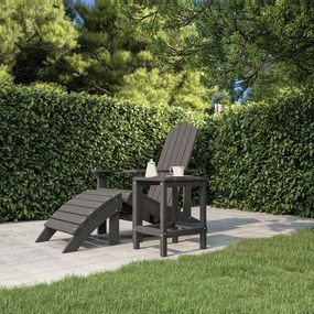 vidaXL Τραπέζι Κήπου Adirondack Ανθρακί 38 x 38 x 46 εκ. από HDPE