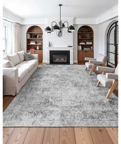 VEVOR Large Area Rug 9 x 12 ft Anti-Skid Tear-Resistant Floor Mat Bohemian Gray