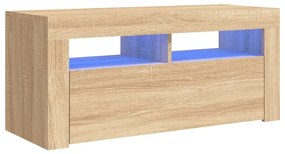 vidaXL Έπιπλο Τηλεόρασης με LED Sonoma Δρυς 90x35x40 εκ.