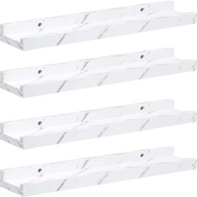 vidaXL Ράφι Τοίχου Επιτοίχιο 4 pcs Λευκό Μάρμαρο 40 x 9 x 3 cm