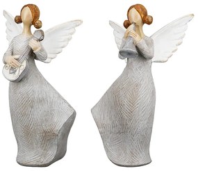 Φιγούρα Άγγελοι 'Nancy' Πολυ Γκρι 6x7.5x13cm 2Τμχ-05160883