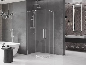 Mexen Velar Δίδυμη καμπίνα ντους συρόμενη 90 x 80 cm, διαφανής, χρώμιο