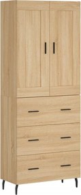 vidaXL Ντουλάπι Sonoma δρυς 69,5 x 34 x 180 εκ. από Επεξεργασμένο Ξύλο