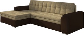 Γωνιακός καναπές Comfort-Αριστερή-Καφέ - Μπεζ