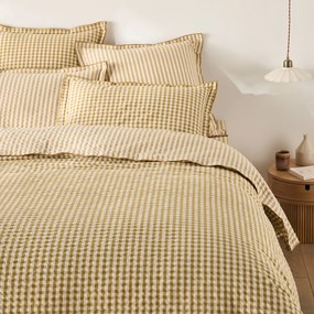 Παπλωματοθήκη από βαμβακερό seersucker, Cottage absinthe