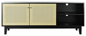Τηλεόραση DKD Home Decor Μαύρο Έλατο ρατάν (160 x 65 x 38 cm)