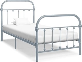 vidaXL Πλαίσιο Κρεβατιού Γκρι 90 x 200 εκ. Μεταλλικό