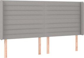 vidaXL Κρεβάτι Boxspring με Στρώμα &amp; LED Αν.Γκρι 200x200εκ. Υφασμάτινο