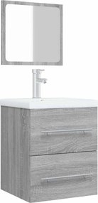 vidaXL Ντουλάπι Μπάνιου με Καθρέφτη Γκρι Sonoma 41x38,5x48 εκ.