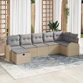 vidaXL Σετ Καναπέ Κήπου 7 pcs μπεζ και ανοιχτό γκρι 289 x 124 x 85 εκ.