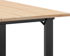 vidaXL Τραπεζάκι Σαλονιού Πλαίσιο Ο 80x80x45εκ Μασίφ Πεύκο/Ατσάλι