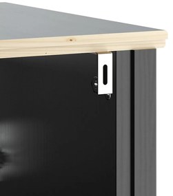 vidaXL Σετ Έπιπλα Μπάνιου 3 Τεμαχίων BERG Μαύρα από Μασίφ Ξύλο Πεύκου