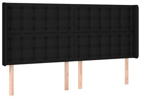 Κεφαλάρι με Πτερύγια Μαύρο 203x16x118/128 εκ. Υφασμάτινο 3120038