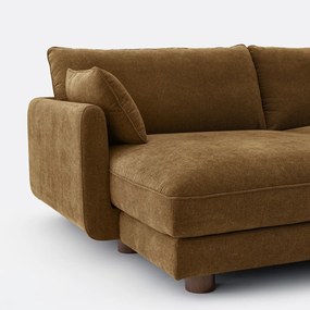 Γωνιακός αναστρέψιμος καναπές από μελανζέ πολυεστέρα, EMILIO