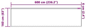 vidaXL Κουρτίνες με κουρτίνες Floral Λευκό 600 x 160 cm Πολυεστέρας