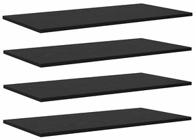 vidaXL Ράφι Βιβλίων 4 pcs Μαύρο 80 x 40 x 1.5 cm Επεξεργασμένο ξύλο
