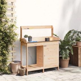 VidaXL Τραπέζι για Γλάστρες με Ντουλάπι 110,5x45x124,5 εκ. Μασίφ Ελάτη