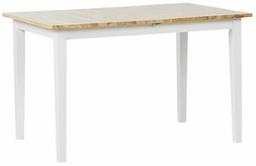 Τραπέζι Berwyn 1012, Ανοιχτό χρώμα ξύλου, Άσπρο, 74x80x120cm, 26 kg, Επιμήκυνση, Ξύλο, Ξύλο: Καουτσούκ | Epipla1.gr
