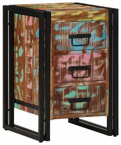 vidaXL Κομοδίνο Πολύχρωμο 40 x 35 x 50 εκ. Μασίφ ανακυκλωμένο ξύλο