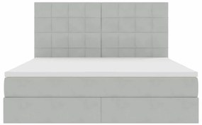 vidaXL Κρεβάτι με αποθηκευτικό χώρο και LED Ανοιχτό γκρι 180 x 200 cm