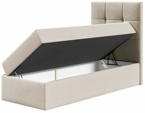 Κρεβάτι continental Baltimore 180, Continental, Μονόκλινο, Γκρι, 90x200, Οικολογικό δέρμα, Τάβλες για Κρεβάτι, 92x208x103cm, 65 kg, Στρώμα: Ναι