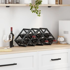 Ραφιέρα κρασιών vidaXL για 9 μπουκάλια, 63x16,5x25 εκ. από χάλυβα βαμμένο