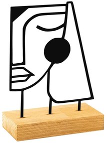 Διακοσμητική Φιγούρα Serenity 565TNL1253 26x8x17cm Natural-Black Aberto Design Μέταλλο,Ξύλο