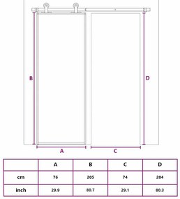 vidaXL Συρόμενη Πόρτα Μαύρη Αμμοβολή 76 x 205 εκ. Γυαλί ESG/Αλουμίνιο