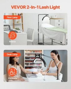 Half Moon Light for Esthetician 2 in 1 LED Floor and Desk Lamp Lash Light Arched